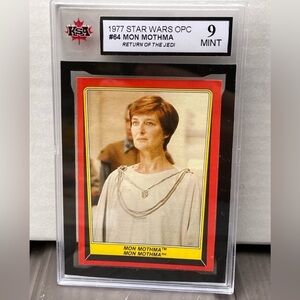 1983 Star Wars OPC #64 Mon Mothma KSA 9 FRESHLY GRADED (PSA POP 1 NONE HIGHER)